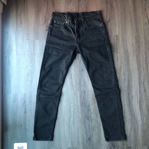 Levis 512 Jeans Women’s 29 X 27 Black Denim Straight Slim Fit Classic Rock Punk - Picture 1 of 11